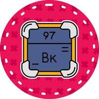 Berkelium Line Filled Sticker Icon vector