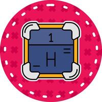 hidrógeno línea lleno pegatina icono vector