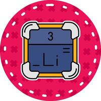 Lithium Line Filled Sticker Icon vector