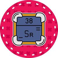 Strontium Line Filled Sticker Icon vector