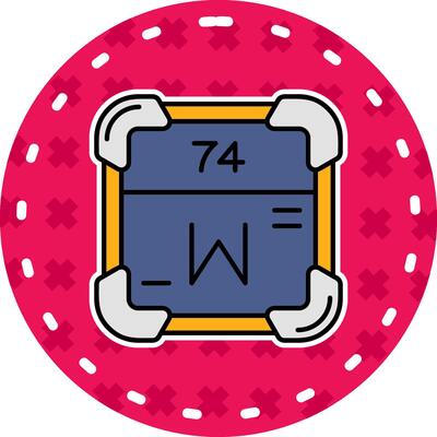 Tungsten Line Filled Sticker Icon