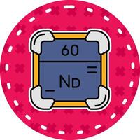 Neodymium Line Filled Sticker Icon vector