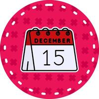 15th of December Line Filled Sticker Icon vector