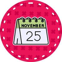 25th of November Line Filled Sticker Icon vector