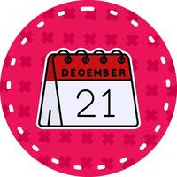 21st of December Line Filled Sticker Icon vector