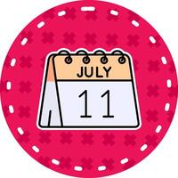 11th of July Line Filled Sticker Icon vector