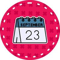 23rd of September Line Filled Sticker Icon vector