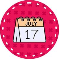 17th of July Line Filled Sticker Icon vector