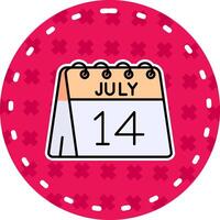 14th of July Line Filled Sticker Icon vector