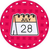 28th of July Line Filled Sticker Icon vector