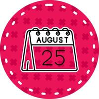 25th of August Line Filled Sticker Icon vector