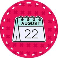 22nd of August Line Filled Sticker Icon vector