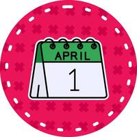 Primero de abril línea lleno pegatina icono vector