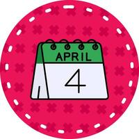 4th of April Line Filled Sticker Icon vector