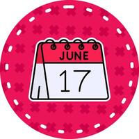 17th of June Line Filled Sticker Icon vector