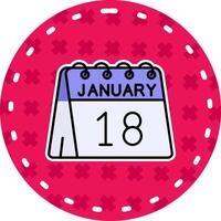 18th of January Line Filled Sticker Icon vector