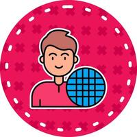 Grid Line Filled Sticker Icon vector