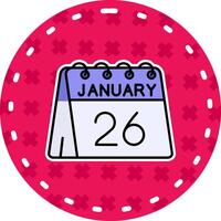 26th of January Line Filled Sticker Icon vector