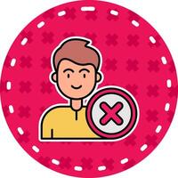 Cancel Line Filled Sticker Icon vector