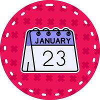 23rd of January Line Filled Sticker Icon vector