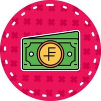 Swiss franc Line Filled Sticker Icon vector