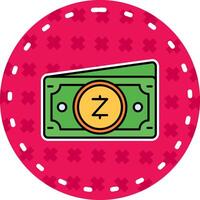 zcash línea lleno pegatina icono vector