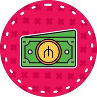 Manat Line Filled Sticker Icon vector