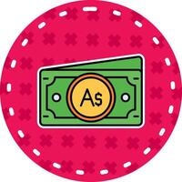 Australian dollar Line Filled Sticker Icon vector
