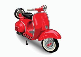 scooter rojo vector ilustración con aislado en blanco antecedentes.