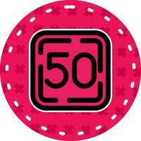 Fifty Line Filled Sticker Icon vector