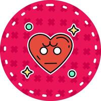 Angry Line Filled Sticker Icon vector