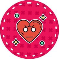 Angry Line Filled Sticker Icon vector