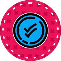 Double check Line Filled Sticker Icon vector