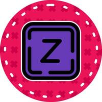Letter z Line Filled Sticker Icon vector