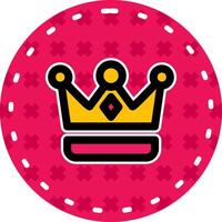 Crown Line Filled Sticker Icon vector