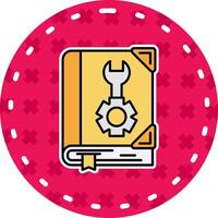 usuario manual línea lleno pegatina icono vector