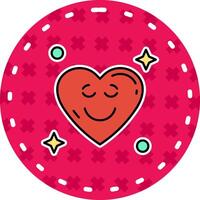 Relieved Line Filled Sticker Icon vector