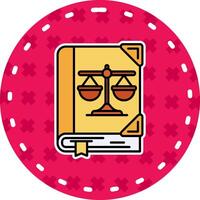 Law Line Filled Sticker Icon vector