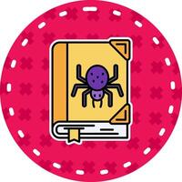 horror línea lleno pegatina icono vector