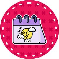 Calender Line Filled Sticker Icon vector