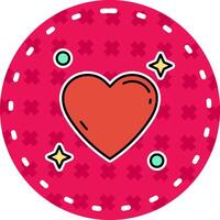 Heart Line Filled Sticker Icon vector