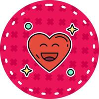 Happy Line Filled Sticker Icon vector