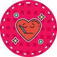 Sick Line Filled Sticker Icon vector