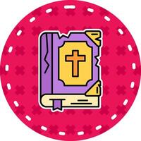 Biblia línea lleno pegatina icono vector