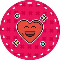 Smile Line Filled Sticker Icon vector