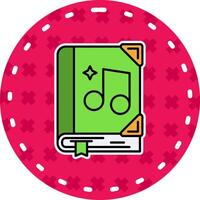 Music Line Filled Sticker Icon vector