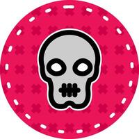 Skull Line Filled Sticker Icon vector