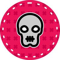 Skull Line Filled Sticker Icon vector