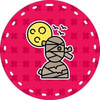 Mummy Line Filled Sticker Icon vector