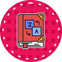 Language learning Line Filled Sticker Icon vector